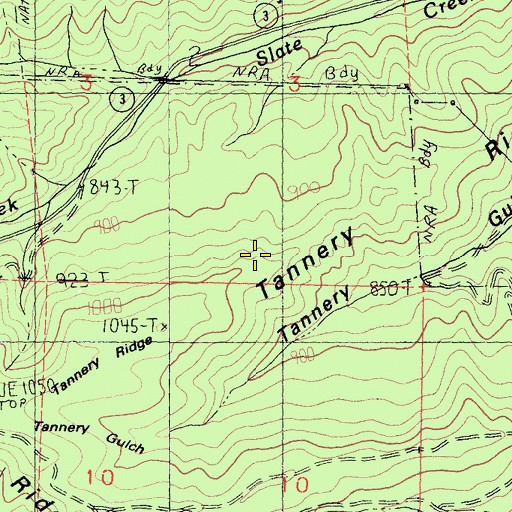 Topographic Map of Tannery Ridge, CA