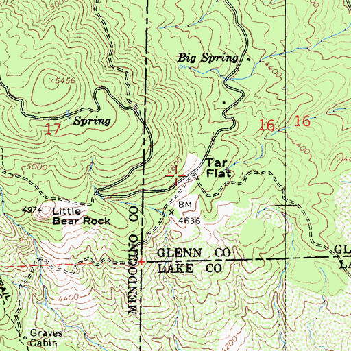 Topographic Map of Tar Flat, CA