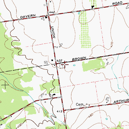 Topographic Map of Quaker Cemetery, NY