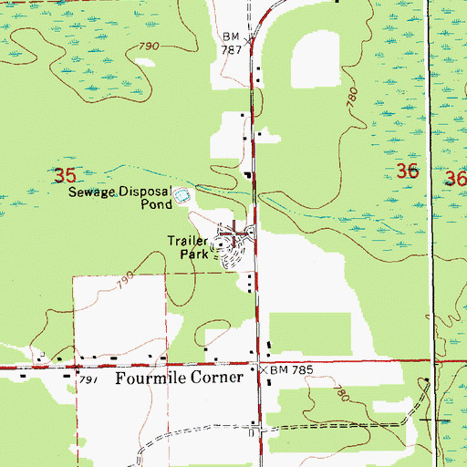 Topographic Map of Northcountry Campground, MI