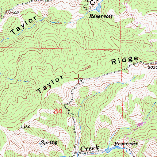 Topographic Map of Taylor Ridge, CA