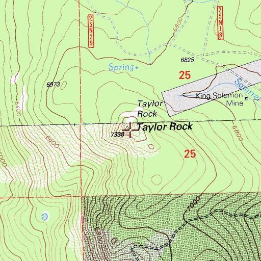 Topographic Map of Taylor Rock, CA