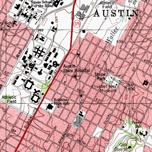 Topographic Map of Northside Church of Christ, TX