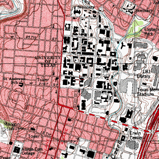 Topographic Map of Mezes Hall, TX