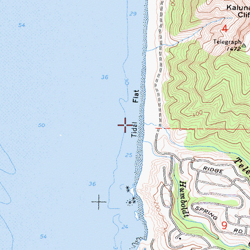 Topographic Map of Telegraph Creek, CA