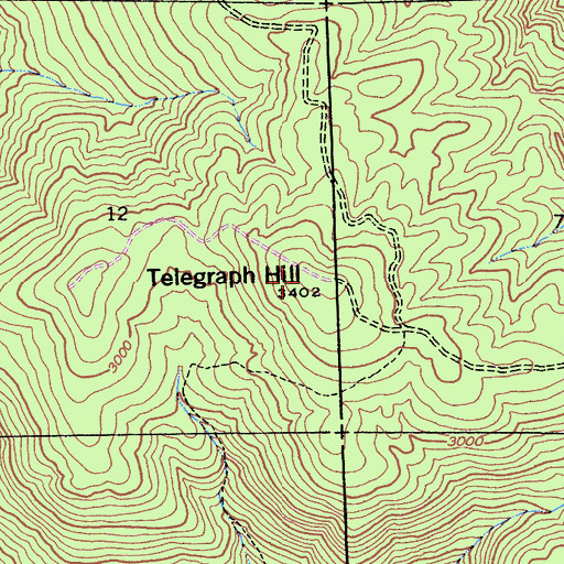 Topographic Map of Telegraph Hill, CA