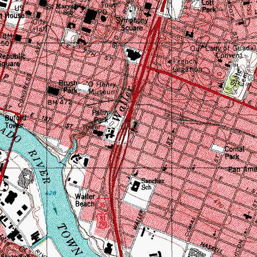 Topographic Map of Emmanuel United Methodist Church, TX