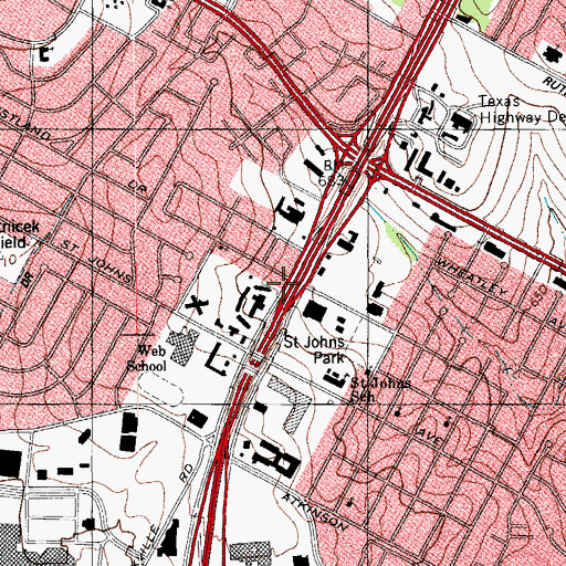 Topographic Map of Interchange 239, TX