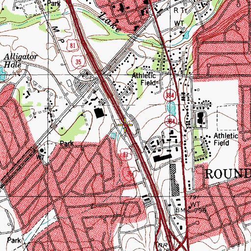 Topographic Map of Interchange 252A, TX