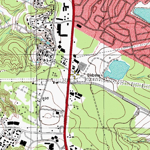 Topographic Map of Braker Lane Crossing Shopping Center, TX