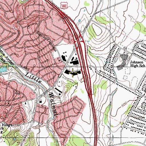 Topographic Map of Springdale Shopping Center, TX
