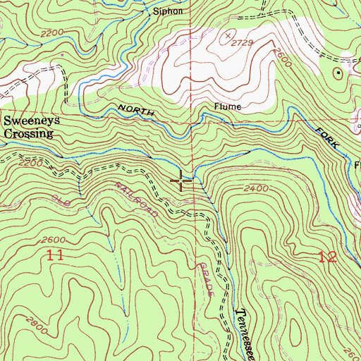 Topographic Map of Tennessee Creek, CA