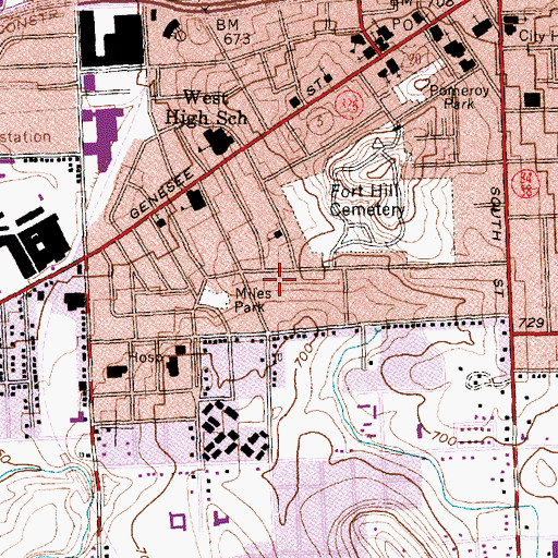 Topographic Map of Roosevelt Memorial Baptist Church, NY