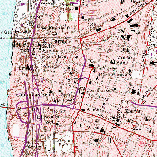 Topographic Map of Saint Joseph's Convent, NY