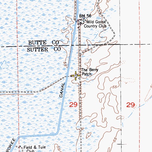 Topographic Map of The Berry Patch, CA