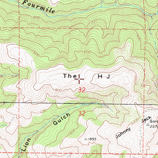 Topographic Map of The H J, CA