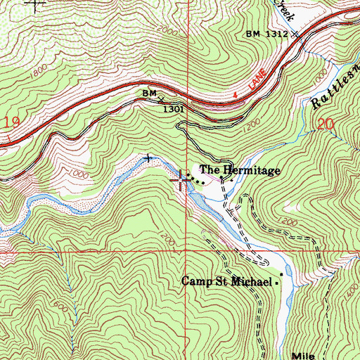 Topographic Map of The Hermitage, CA
