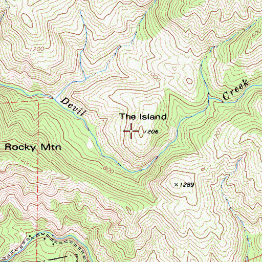 Topographic Map of The Island, CA