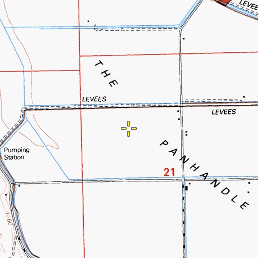 Topographic Map of The Panhandle, CA