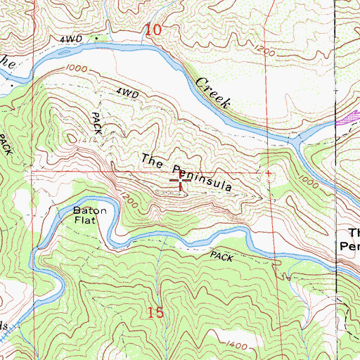 Topographic Map of The Peninsula, CA