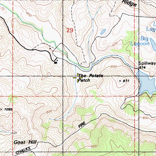 Topographic Map of The Potato Patch, CA
