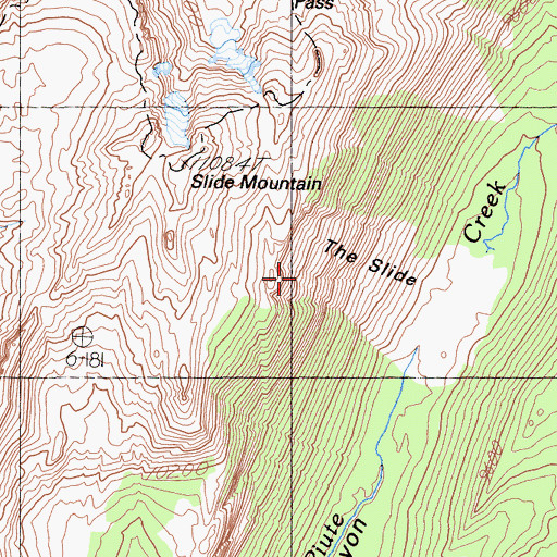 Topographic Map of The Slide, CA