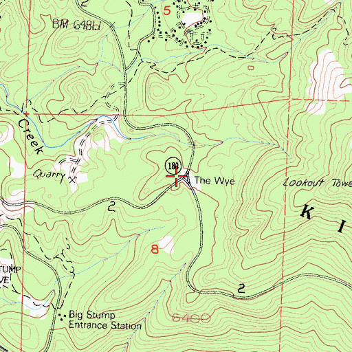 Topographic Map of The Wye, CA