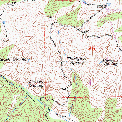 Topographic Map of Thirtyfive Spring, CA
