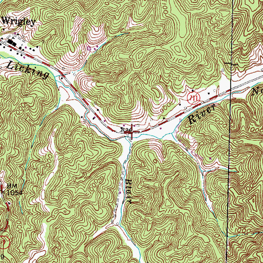 Topographic Map of Adkins Curve, KY