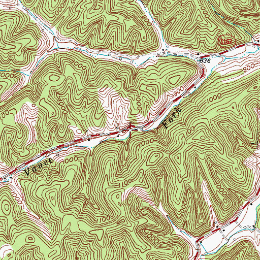 Topographic Map of Vance Fork (historical), KY
