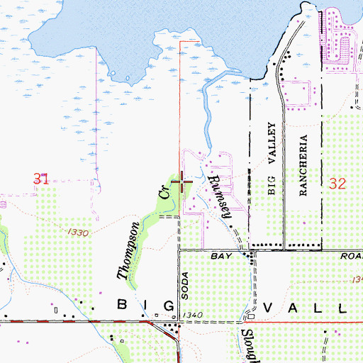 Topographic Map of Thompson Creek, CA