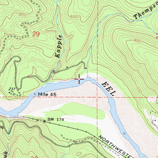 Topographic Map of Thompson Creek, CA