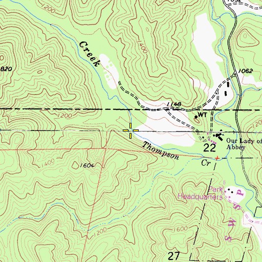 Topographic Map of Thompson Creek, CA