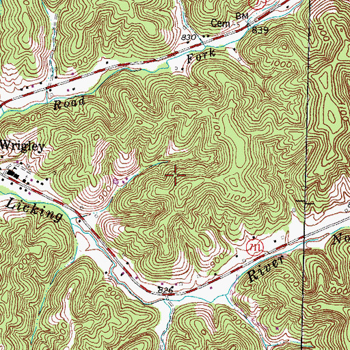 Topographic Map of Wrigley School (historical), KY