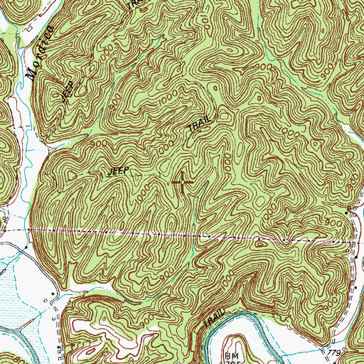 Topographic Map of Fairfield Hill, KY