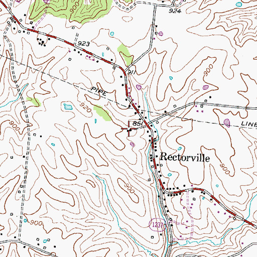 Topographic Map of Rectorville Elementary School, KY
