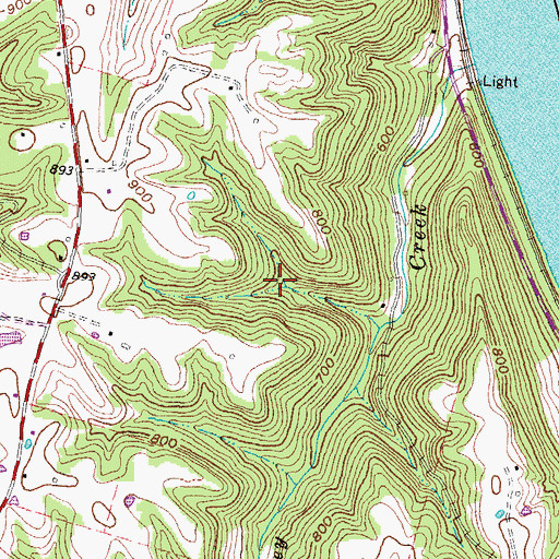 Topographic Map of Tuckahoe Ridge, KY