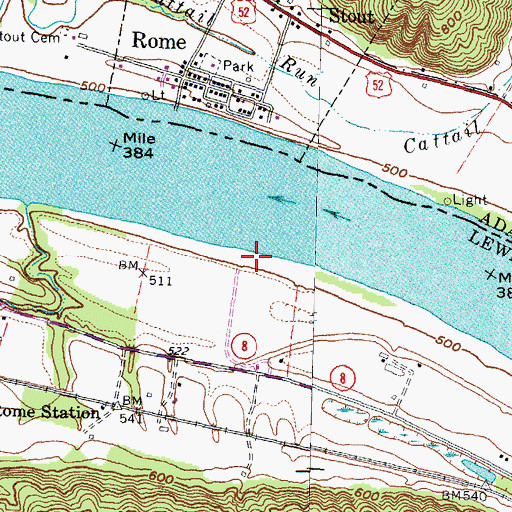 Topographic Map of Badfords Landing (historical), KY