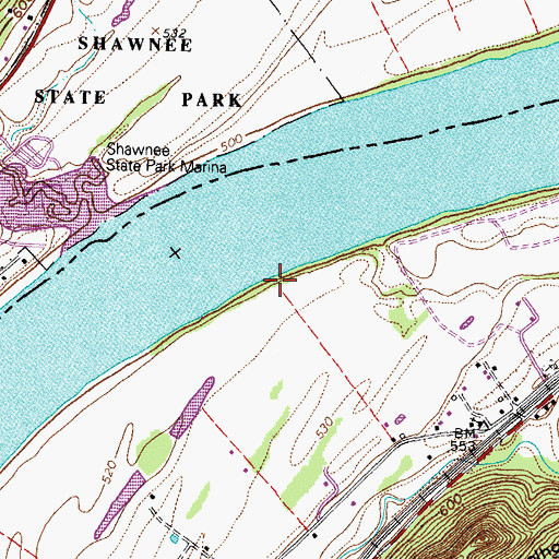 Topographic Map of Saint Pauls Landing, KY