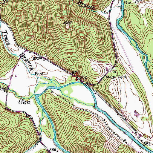 Topographic Map of Tannery Church of Christ, KY