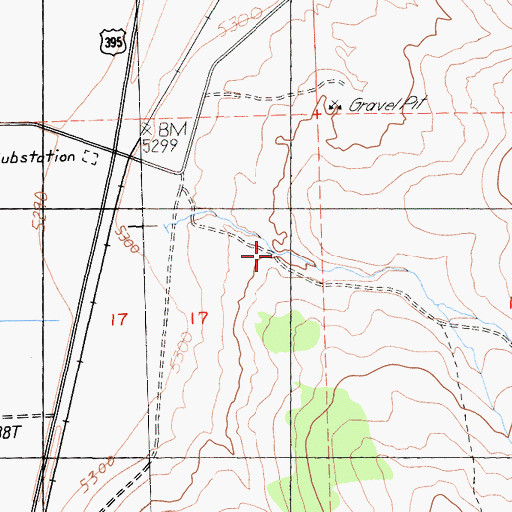 Topographic Map of Threemile Canyon, CA