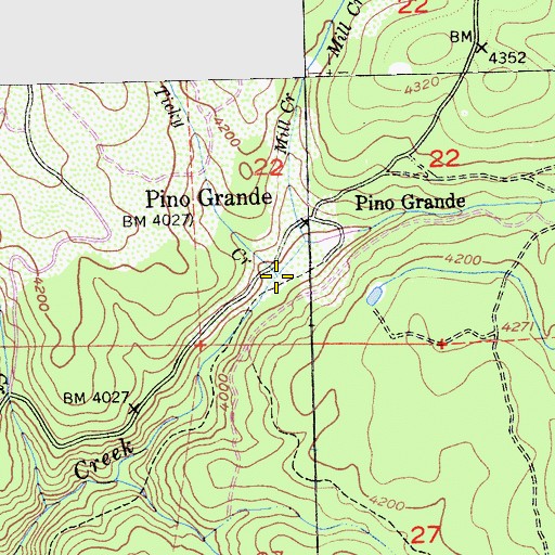 Topographic Map of Ticky Creek, CA
