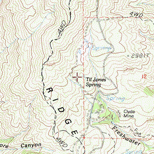 Topographic Map of Til Jones Spring, CA