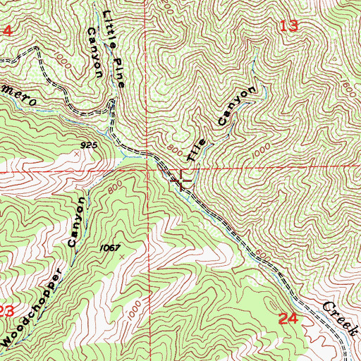Topographic Map of Tile Canyon, CA