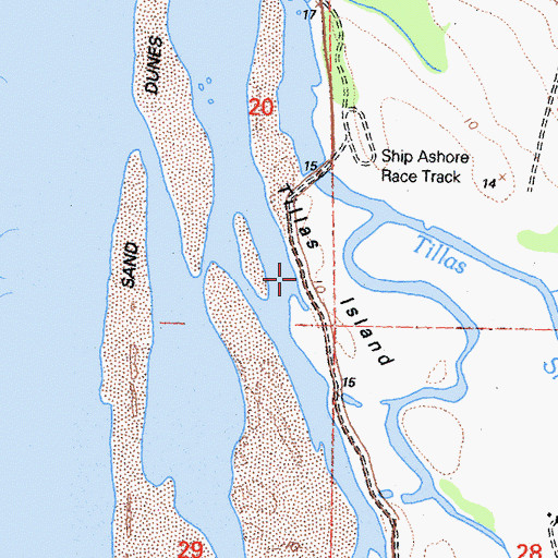 Topographic Map of Tillas Island, CA