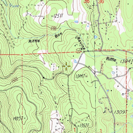 Topographic Map of Big Oak Valley, CA