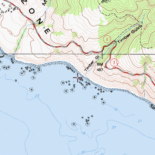 Topographic Map of Timber Gulch, CA