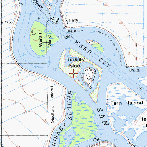 Topographic Map of Tinsley Island, CA