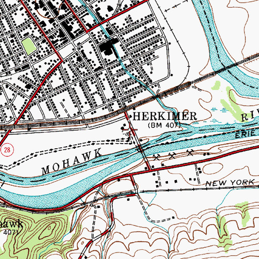 Topographic Map of Niagara-Mohawk Power Corporation Herkimer Sub-Station, NY