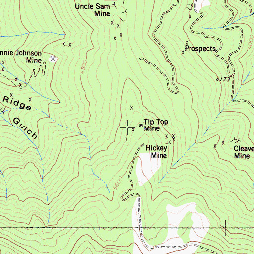 Topographic Map of Tip Top Mine, CA